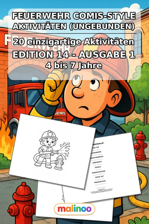 Feuerwehr Comis-Style Aktivitätsbuch 20 Rätsel- und Aktivitätsseiten g – Cover