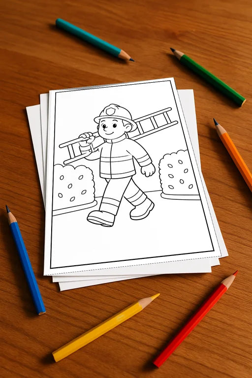 Feuerwehr Comis-Style Aktivitätsbuch 20 Rätsel- und Aktivitätsseiten g – Mockup-Ansicht