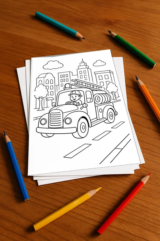 Feuerwehr Comis-Style Aktivitätsbuch 20 Rätsel- und Aktivitätsseiten g – Mockup-Ansicht