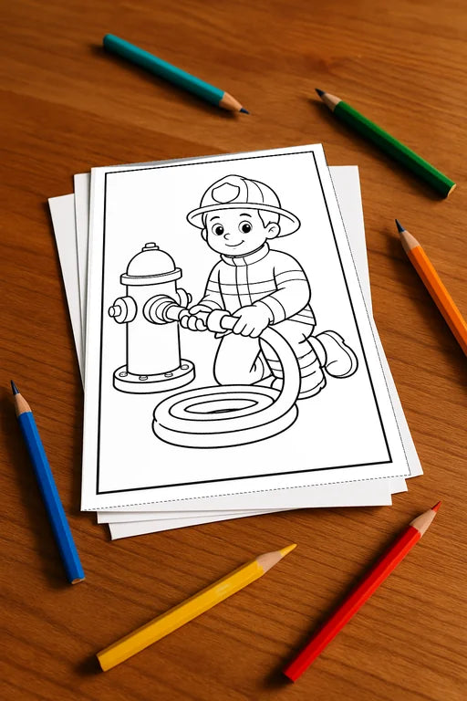 Feuerwehr Comis-Style Aktivitätsbuch 20 Rätsel- und Aktivitätsseiten g – Mockup-Ansicht