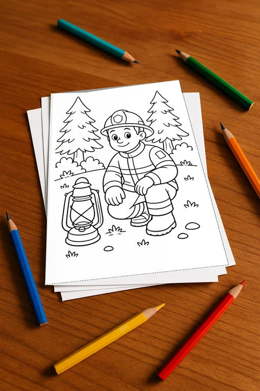 Feuerwehr Comis-Style Aktivitätsbuch 20 Rätsel- und Aktivitätsseiten g – Mockup-Ansicht