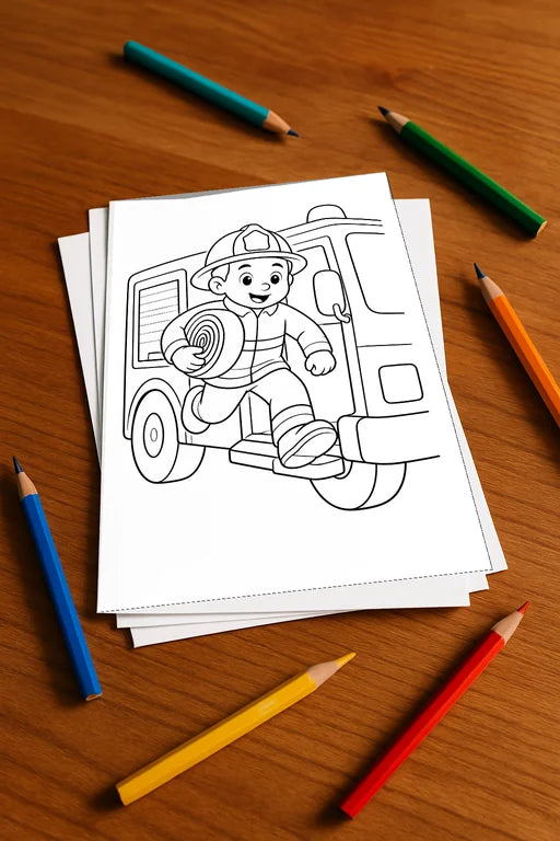 Feuerwehr Comis-Style Aktivitätsbuch 20 Rätsel- und Aktivitätsseiten g – Mockup-Ansicht