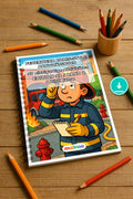 Feuerwehr Comis-Style Aktivitätsbuch 50 Rätsel- und Aktivitätsseiten P – Mockup-Ansicht