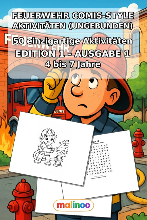 Feuerwehr Comis-Style Aktivitätsbuch 50 Rätsel- und Aktivitätsseiten g – Cover