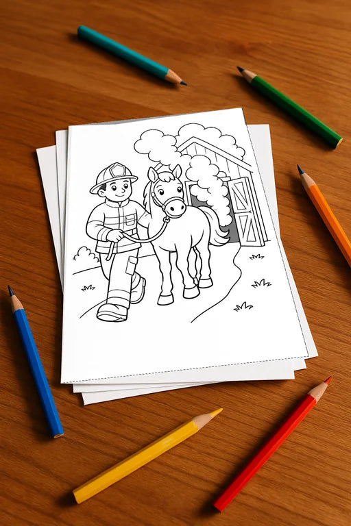 Feuerwehr Comis-Style Aktivitätsbuch 50 Rätsel- und Aktivitätsseiten g – Mockup-Ansicht