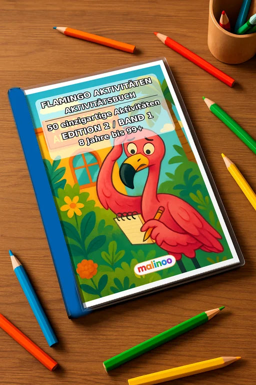 Flamingo Aktivitäten Aktivitätsbuch 50 Rätsel- und Aktivitätsseiten ge – Mockup-Ansicht