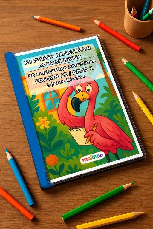 Flamingo Aktivitäten Aktivitätsbuch 50 Rätsel- und Aktivitätsseiten ge – Mockup-Ansicht