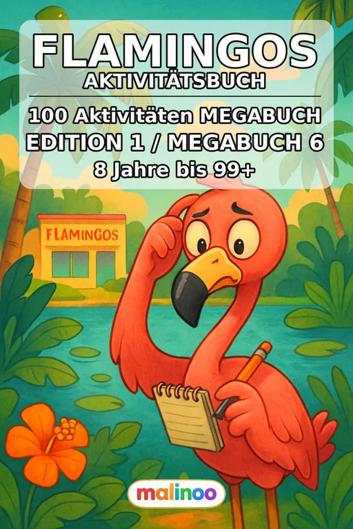 Flamingos Aktivitätsbuch 100 Rätsel- und Aktivitätsseiten – Cover