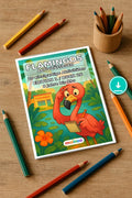 Flamingos Aktivitätsbuch 20 Rätsel- und Aktivitätsseiten – Mockup-Ansicht