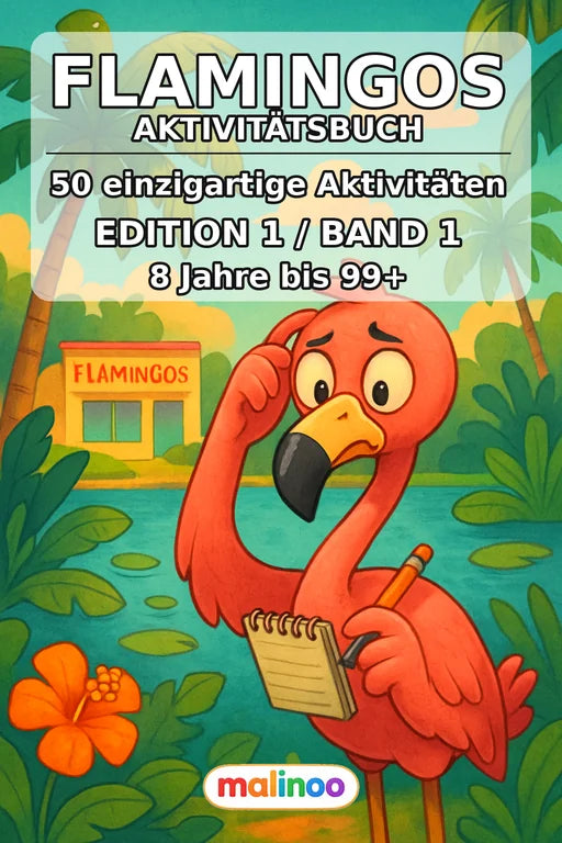 Flamingos Aktivitätsbuch 50 Rätsel- und Aktivitätsseiten – Cover