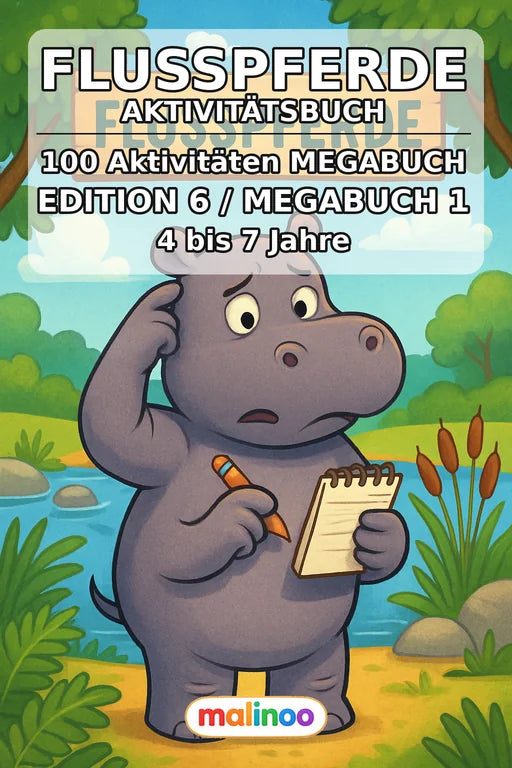 Flusspferde Aktivitätsbuch 100 Rätsel- und Aktivitätsseiten PDF Downlo – Cover
