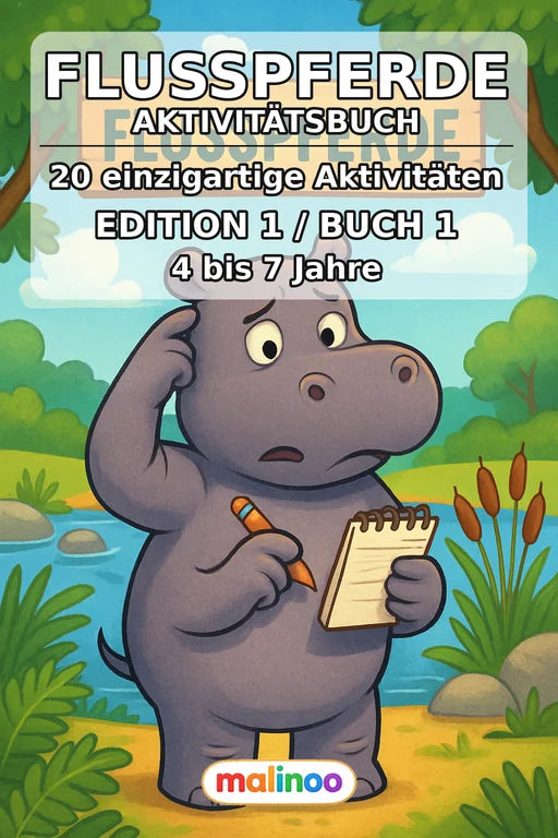 Flusspferde Aktivitätsbuch 20 Rätsel- und Aktivitätsseiten PDF Downloa – Cover