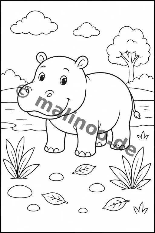 Flusspferde Aktivitätsbuch 20 Rätsel- und Aktivitätsseiten PDF Downloa – Vorschaubild 3