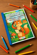 Füchse Aktivitätsbuch 50 Rätsel- und Aktivitätsseiten gedruckt+gebunde – Mockup-Ansicht