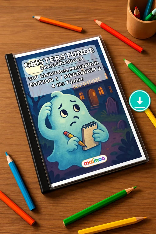 Geisterstunde Aktivitätsbuch 100 Rätsel- und – Mockup-Ansicht