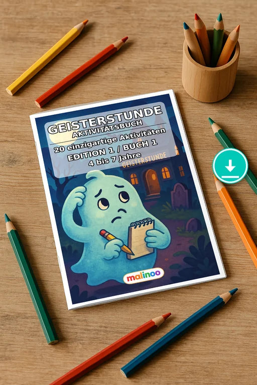 Geisterstunde Aktivitätsbuch 20 Rätsel- und – Mockup-Ansicht