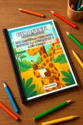 Giraffen Aktivitätsbuch 100 Rätsel- und Aktivitätsseiten gedruckt+gebu – Mockup-Ansicht