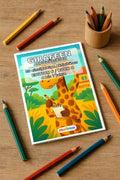 Giraffen Aktivitätsbuch 20 Rätsel- und Aktivitätsseiten gedruckt+gebun – Mockup-Ansicht