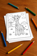 Giraffen Aktivitätsbuch 20 Rätsel- und Aktivitätsseiten gedruckt+lose – Mockup-Ansicht