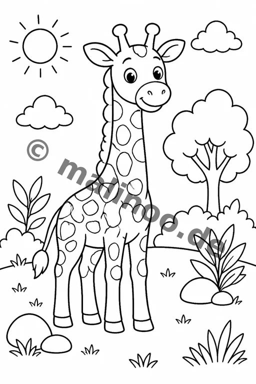 Giraffen Aktivitätsbuch 20 Rätsel- und Aktivitätsseiten gedruckt+lose – Vorschaubild 1