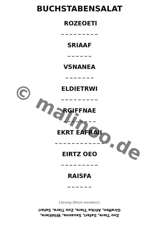 Giraffen Aktivitätsbuch 20 Rätsel- und Aktivitätsseiten gedruckt+lose – Vorschaubild 9