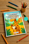Giraffen Aktivitätsbuch 50 Rätsel- und Aktivitätsseiten PDF Download – Mockup-Ansicht