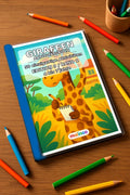 Giraffen Aktivitätsbuch 50 Rätsel- und Aktivitätsseiten gedruckt+gebun – Mockup-Ansicht