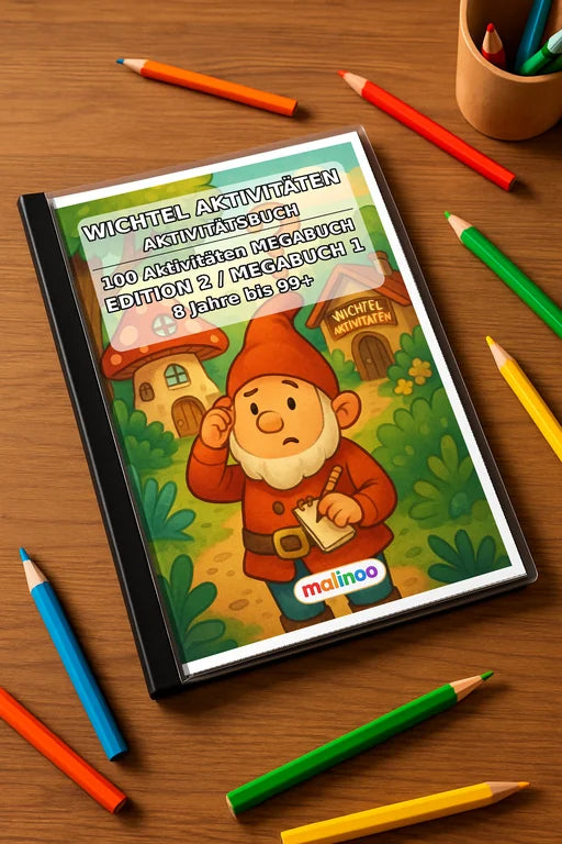 Gnomes Activity Aktivitätsbuch 100 Rätsel- und Aktivitätsseiten gedruc – Mockup-Ansicht