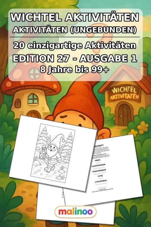Gnomes Activity Aktivitätsbuch 20 Rätsel- und Aktivitätsseiten gedruck – Cover