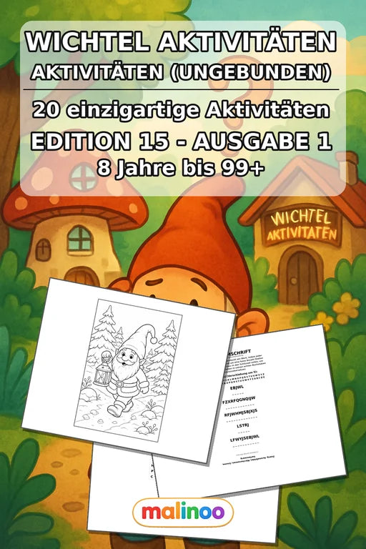 Gnomes Activity Aktivitätsbuch 20 Rätsel- und Aktivitätsseiten gedruck – Cover