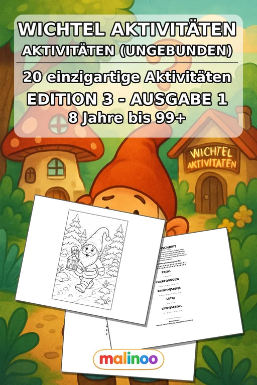 Gnomes Activity Aktivitätsbuch 20 Rätsel- und Aktivitätsseiten gedruck – Cover