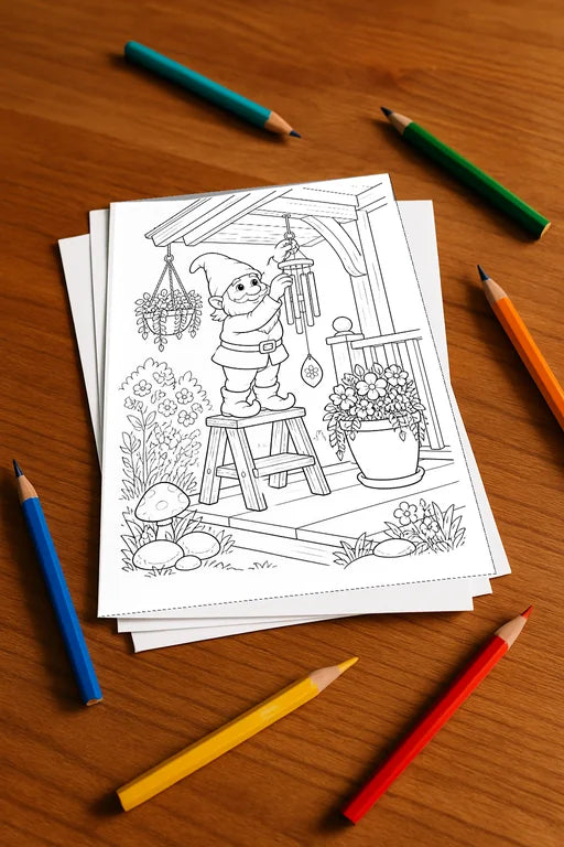 Gnomes Activity Aktivitätsbuch 20 Rätsel- und Aktivitätsseiten gedruck – Mockup-Ansicht