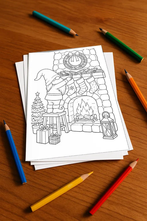 Gnomes Activity Aktivitätsbuch 20 Rätsel- und Aktivitätsseiten gedruck – Mockup-Ansicht