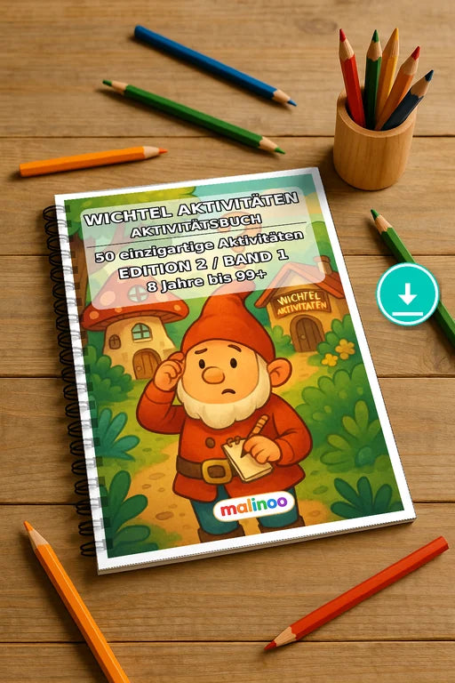 Gnomes Activity Aktivitätsbuch 50 Rätsel- und Aktivitätsseiten PDF Dow – Mockup-Ansicht