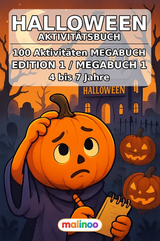Halloween Aktivitätsbuch 100 Rätsel- und Aktivitätsseiten – Cover