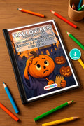 Halloween Aktivitätsbuch 100 Rätsel- und Aktivitätsseiten – Mockup-Ansicht