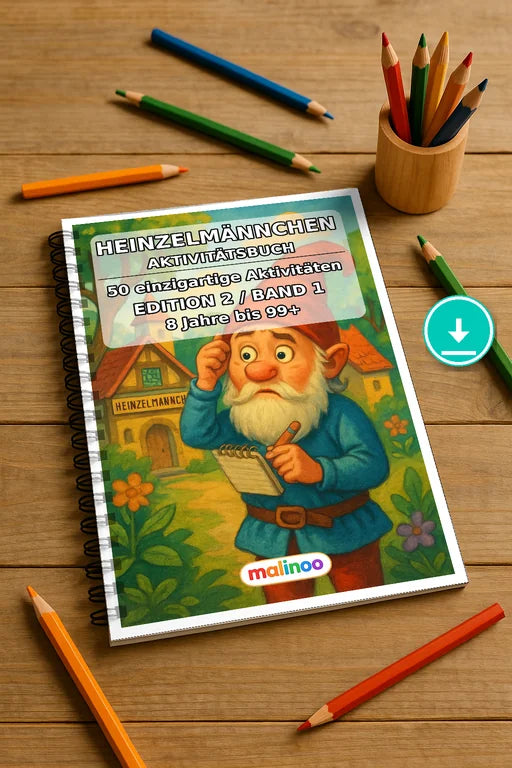 Heinzelmännchen Aktivitätsbuch 50 Rätsel- und Aktivitätsseiten PDF Dow – Mockup-Ansicht