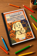 Halloween Aktivitätsbuch 100 Rätsel- und Aktivitätsseiten – Mockup-Ansicht