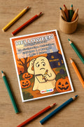 Halloween Aktivitätsbuch 20 Rätsel- und Aktivitätsseiten – Mockup-Ansicht