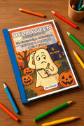 Halloween Aktivitätsbuch 50 Rätsel- und Aktivitätsseiten – Mockup-Ansicht
