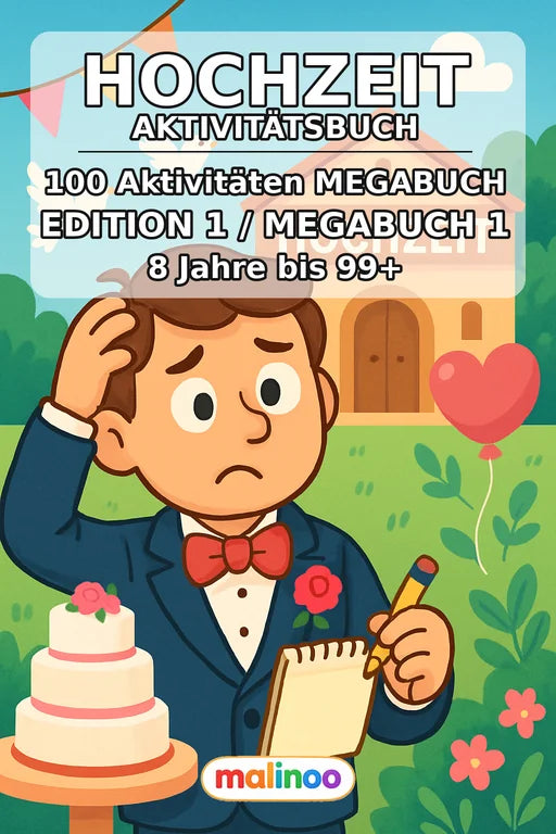 Hochzeit Aktivitätsbuch 100 Rätsel- und Aktivitätsseiten gedruckt+gebu – Cover