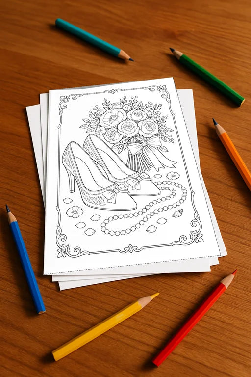 Hochzeit Aktivitätsbuch 20 Rätsel- und Aktivitätsseiten gedruckt+lose – Mockup-Ansicht