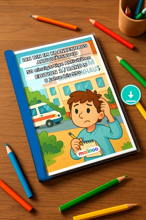 Ich bin im Krankenhaus Aktivitätsbuch 50 Rätsel- und – Mockup-Ansicht