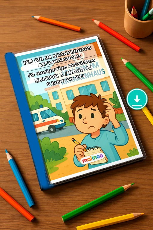 Ich bin im Krankenhaus Aktivitätsbuch 50 Rätsel- und – Mockup-Ansicht