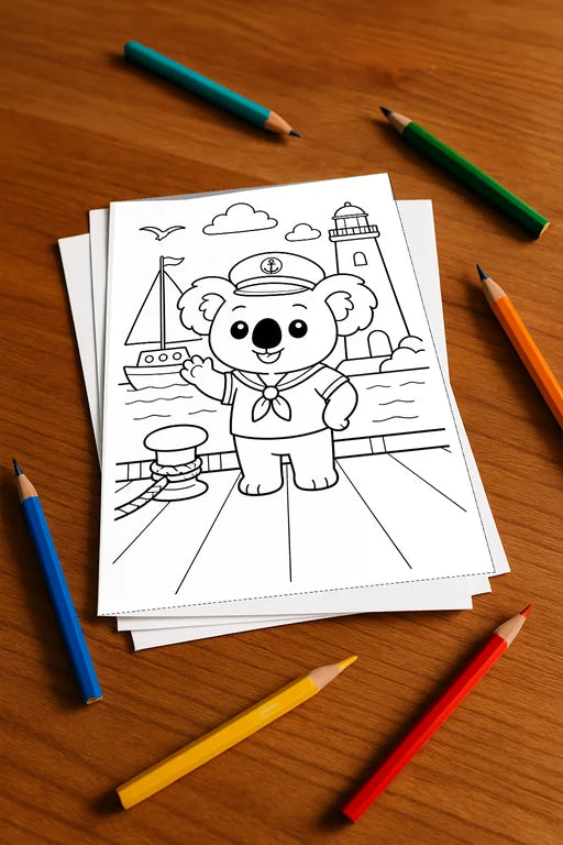 Koala's Aktivitätsbuch 100 Rätsel- und Aktivitätsseiten gedruckt+lose – Mockup-Ansicht