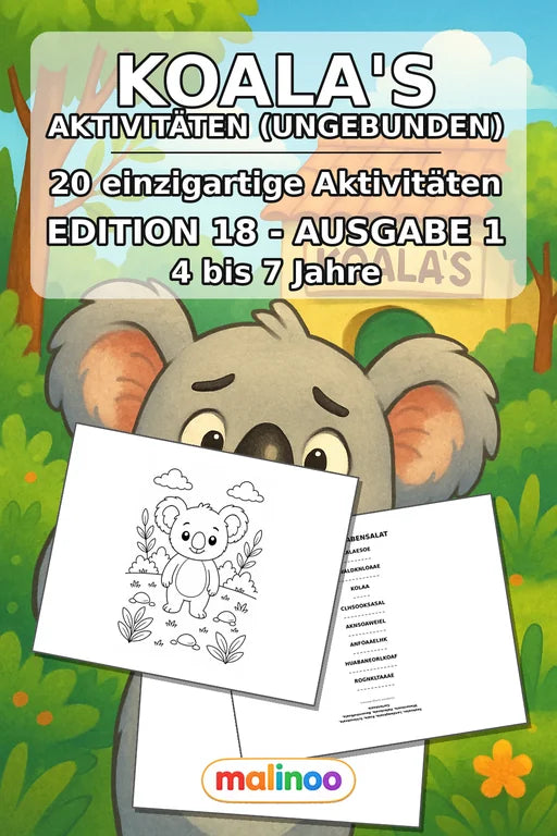 Koala's Aktivitätsbuch 20 Rätsel- und Aktivitätsseiten gedruckt+lose – Cover