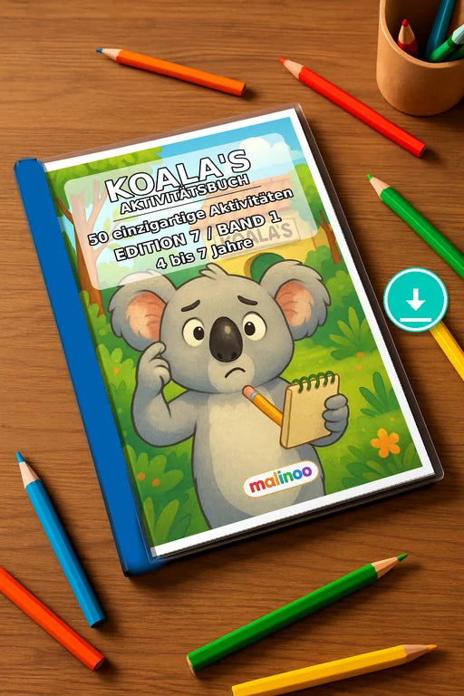 Koala's Aktivitätsbuch 50 Rätsel- und Aktivitätsseiten PDF Download – Mockup-Ansicht