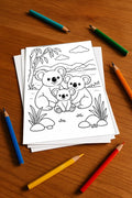 Koala's Aktivitätsbuch 50 Rätsel- und Aktivitätsseiten gedruckt+lose – Mockup-Ansicht
