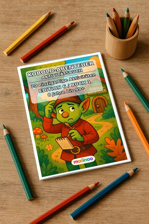 Kobolde & Aktivitäten Aktivitätsbuch 20 Rätsel- und Aktivitätsseiten g – Mockup-Ansicht