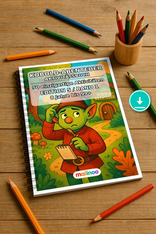 Kobolde & Aktivitäten Aktivitätsbuch 50 Rätsel- und Aktivitätsseiten P – Mockup-Ansicht